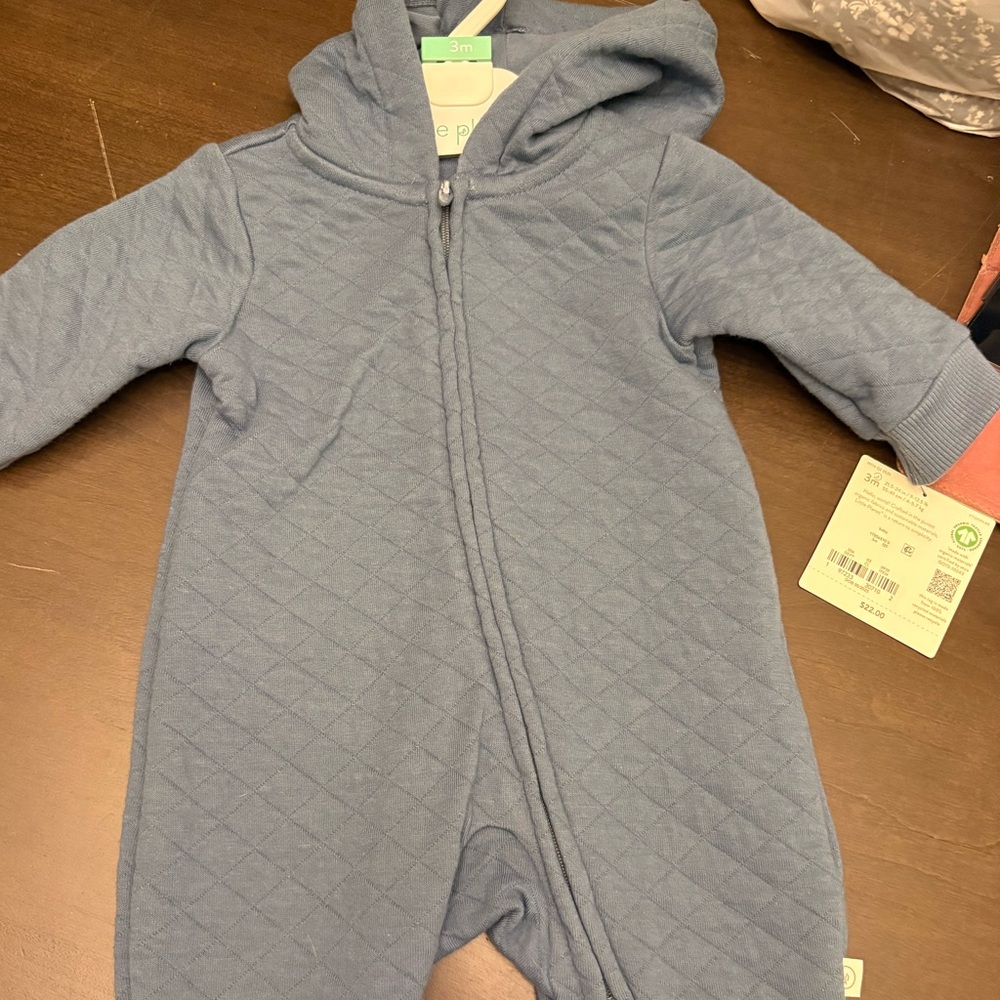 Cozy Blue Quilted Footie for Kids